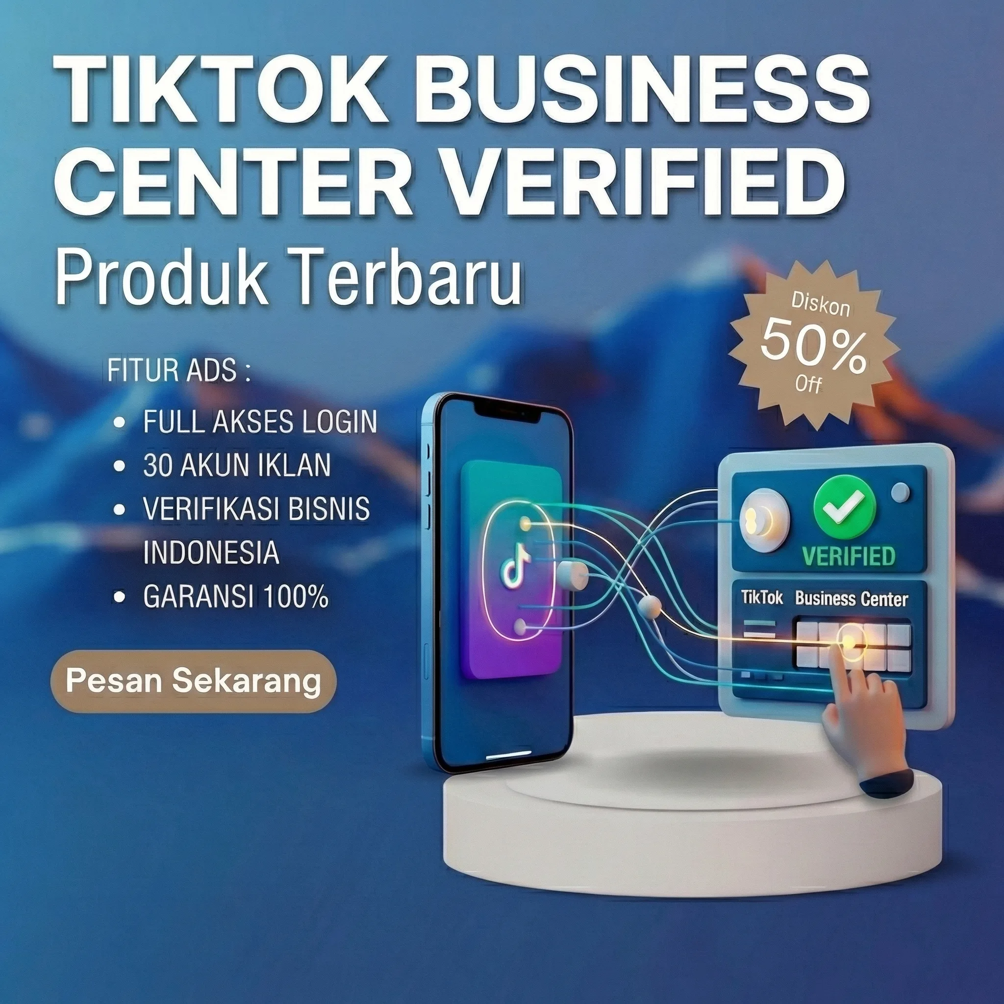 TikTok Ads Business Center Verifed 30 Akun Iklan